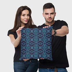 Подушка квадратная Сине-фиолетовый киберпанк, цвет: 3D-принт — фото 2