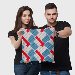 Подушка квадратная Текстура амигуруми, цвет: 3D-принт — фото 2