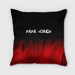 Подушка квадратная Papa Roach red plasma, цвет: 3D-принт