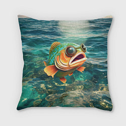 Подушка квадратная Рыба карп, цвет: 3D-принт