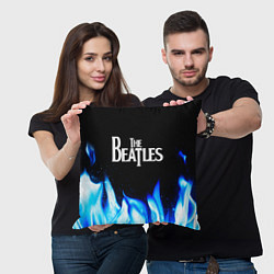 Подушка квадратная The Beatles blue fire, цвет: 3D-принт — фото 2