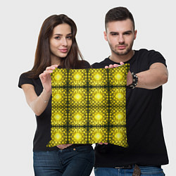 Подушка квадратная Ярко-желтые точки, цвет: 3D-принт — фото 2