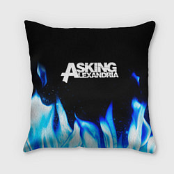 Подушка квадратная Asking Alexandria blue fire, цвет: 3D-принт