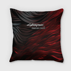 Подушка квадратная Cyberpunk 2077 phantom liberty black red