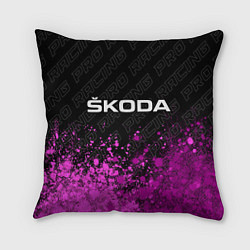 Подушка квадратная Skoda pro racing: символ сверху, цвет: 3D-принт