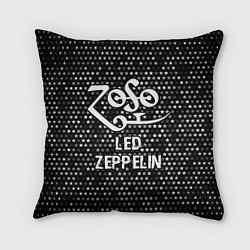 Подушка квадратная Led Zeppelin glitch на темном фоне, цвет: 3D-принт