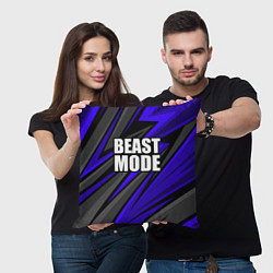 Подушка квадратная Beast mode - синяя униформа, цвет: 3D-принт — фото 2