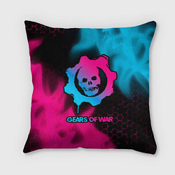 Подушка квадратная Gears of War - neon gradient, цвет: 3D-принт
