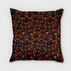 Подушка квадратная Огненные камни, цвет: 3D-принт