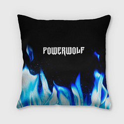 Подушка квадратная Powerwolf blue fire, цвет: 3D-принт