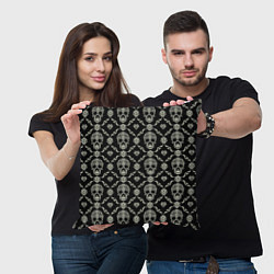 Подушка квадратная Узор с черепами Pattern with skulls, цвет: 3D-принт — фото 2