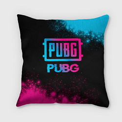 Подушка квадратная PUBG - neon gradient, цвет: 3D-принт