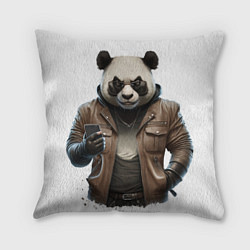 Подушка квадратная Стильная панда, цвет: 3D-принт