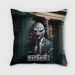 Подушка квадратная Payday 3 mask, цвет: 3D-принт