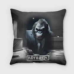 Подушка квадратная Payday 3 big gorilla, цвет: 3D-принт