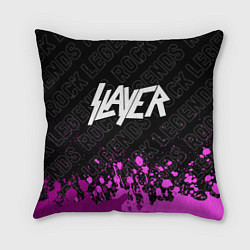 Подушка квадратная Slayer rock legends: символ сверху, цвет: 3D-принт