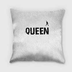 Подушка квадратная Queen glitch на светлом фоне: символ сверху, цвет: 3D-принт