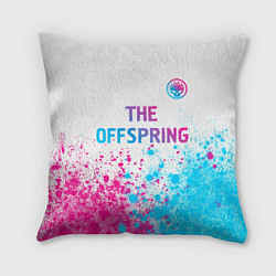 Подушка квадратная The Offspring neon gradient style: символ сверху, цвет: 3D-принт