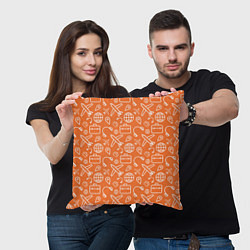 Подушка квадратная Оранжевое путешествие, цвет: 3D-принт — фото 2