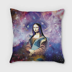 Подушка квадратная Мона Лиза - космическая фантазия, цвет: 3D-принт
