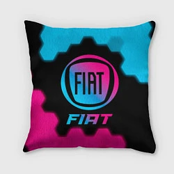 Подушка квадратная Fiat - neon gradient, цвет: 3D-принт