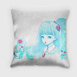 Подушка квадратная Kawaii girl, цвет: 3D-принт