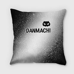 Подушка квадратная DanMachi glitch на светлом фоне: символ сверху, цвет: 3D-принт