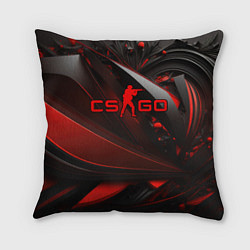 Подушка квадратная CS GO red and black, цвет: 3D-принт