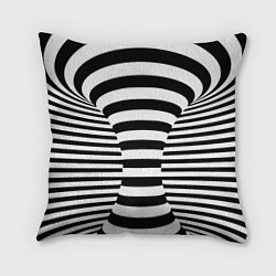 Подушка квадратная Черно-белая иллюзия, цвет: 3D-принт