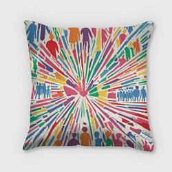 Подушка квадратная Цветные будни, цвет: 3D-принт
