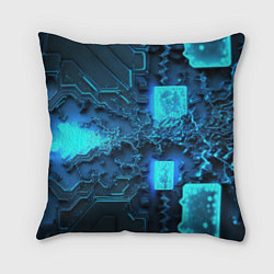 Подушка квадратная Неоновые плиты из льда, цвет: 3D-принт