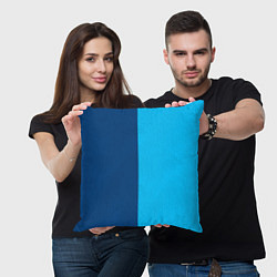 Подушка квадратная Двуцветный синий, цвет: 3D-принт — фото 2