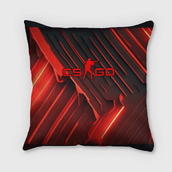 Подушка квадратная CS GO red neon, цвет: 3D-принт