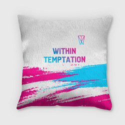 Подушка квадратная Within Temptation neon gradient style: символ свер, цвет: 3D-принт