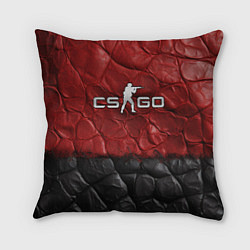 Подушка квадратная CS GO red black texture, цвет: 3D-принт