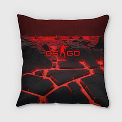 Подушка квадратная CS GO red neon texture, цвет: 3D-принт