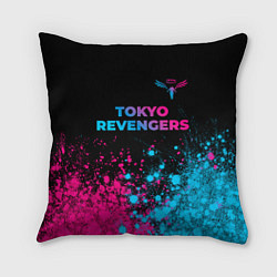 Подушка квадратная Tokyo Revengers - neon gradient: символ сверху, цвет: 3D-принт