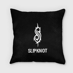 Подушка квадратная Slipknot glitch на темном фоне, цвет: 3D-принт