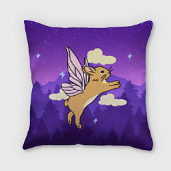 Подушка квадратная Лунный кролик с крыльями, цвет: 3D-принт