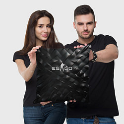 Подушка квадратная CS GO black chrome, цвет: 3D-принт — фото 2