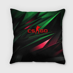 Подушка квадратная CS GO green red, цвет: 3D-принт