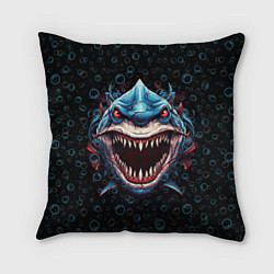 Подушка квадратная Evil shark, цвет: 3D-принт