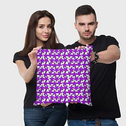Подушка квадратная Ретро звёзды фиолетовые, цвет: 3D-принт — фото 2