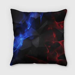 Подушка квадратная Красные и синие летящие плиты, цвет: 3D-принт