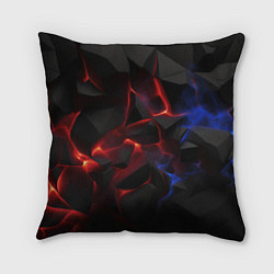 Подушка квадратная Плиты черные красные синие, цвет: 3D-принт