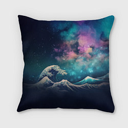 Подушка квадратная Космическая Большая волна в Канагаве, цвет: 3D-принт