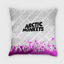 Подушка квадратная Arctic Monkeys rock legends: символ сверху, цвет: 3D-принт