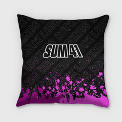 Подушка квадратная Sum41 rock legends: символ сверху, цвет: 3D-принт