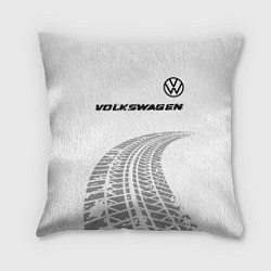 Подушка квадратная Volkswagen speed на светлом фоне со следами шин: с, цвет: 3D-принт