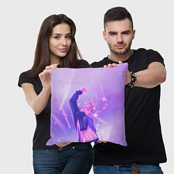 Подушка квадратная Хёнджин на концерте - Стрей Кидс, цвет: 3D-принт — фото 2